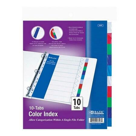 BAZIC PRODUCTS Bazic 3-Ring Binder Dividers w/ 10-Color Tabs, 24PK 3107